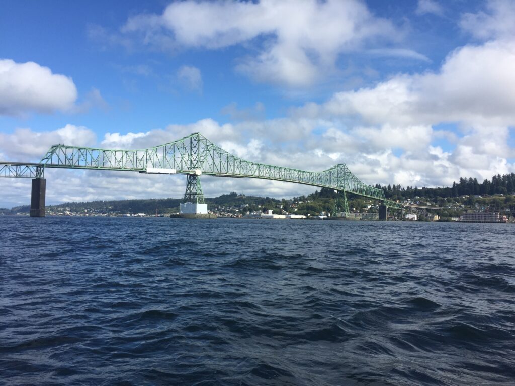 Fishing on water at astoria-megler bridge