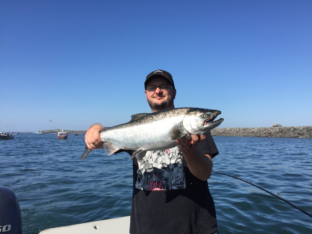 Man holding salmon