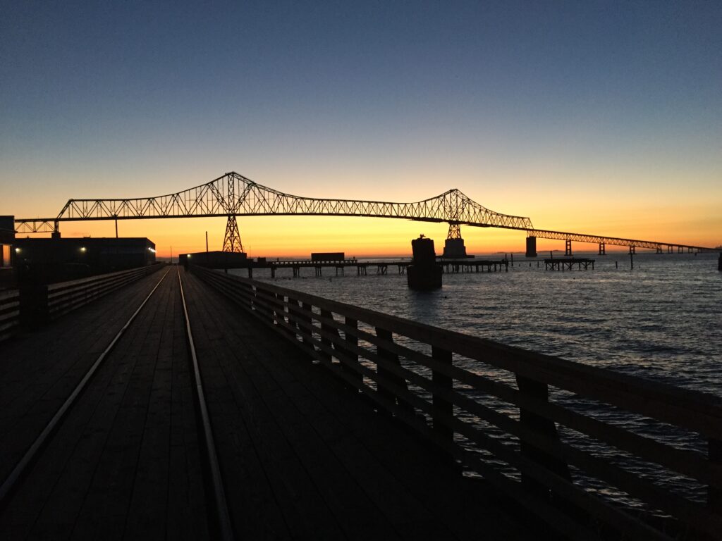Astoria-Megler Bridge at sunset